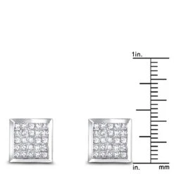 14K White Gold Invisible Set Princess Diamond Stud Earrings 0.55ct 13 14K White Gold Invisible Set Princess Diamond Stud Earrings 0.55ct -H'Hen Sale Store 14k invisible set princess diamond stud earrings 060ct p 6163 rulerwh