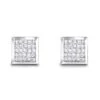 14K White Gold Invisible Set Princess Diamond Stud Earrings 0.55ct