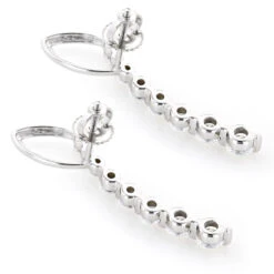 Journey Diamond Earrings For Women 14K White Gold 1.1ct -H'Hen Sale Store 14k journey diamond earrings 132ct p 22554 backwh