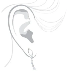 Journey Diamond Earrings For Women 14K White Gold 1.1ct -H'Hen Sale Store 14k journey diamond earrings 132ct p 22554 bodwh