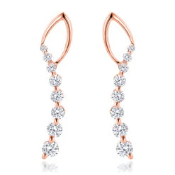 Journey Diamond Earrings For Women 14K White Gold 1.1ct -H'Hen Sale Store 14k journey diamond earrings 132ct p 22554 ro