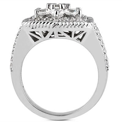 14K White Gold Ladies Cluster Diamond Ring 0.81ct 4 14K White Gold Ladies Cluster Diamond Ring 0.81ct - Image 2
