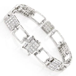 14K White Gold Ladies Diamond Bracelet 2.98ct 11 14K White Gold Ladies Diamond Bracelet 2.98ct -H'Hen Sale Store 14k ladies diamond bracelet 298ct p 41382 backwh