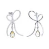 14K White Gold Lemon Quartz Diamond Bow Earrings 1.23ct -H'Hen Sale Store 14k lemon quartz diamond bow earrings 123ct p 22346 white