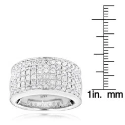 14K White Gold Men's Designer Diamond Wedding Band 2.05ct -H'Hen Sale Store 14k mens designer diamond wedding band 205ct p 40412 rulerwh