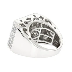 14K White Gold Pave Diamond Ring For Men 4 Carat By Luxurman 11 14K White Gold Pave Diamond Ring For Men 4 Carat By Luxurman -H'Hen Sale Store 14k mens pave diamond ring 412ct p 7225 backwh