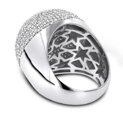 14K White Gold Pave Diamond Dome Ring 2.2ct -H'Hen Sale Store 14k pave diamond dome ring 259ct p 42946 backwh
