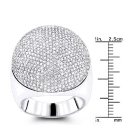 14K White Gold Pave Diamond Dome Ring 2.2ct -H'Hen Sale Store 14k pave diamond dome ring 259ct p 42946 rulerwh