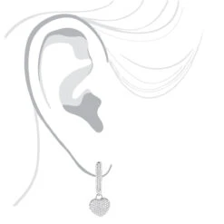 14K White Gold Pave Diamond Heart Earrings For Women 0.76ct 9 14K White Gold Pave Diamond Heart Earrings For Women 0.76ct -H'Hen Sale Store 14k pave diamond heart shaped earrings 076ct p 22411 bodwh