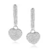 14K White Gold Pave Diamond Heart Earrings For Women 0.76ct -H'Hen Sale Store 14k pave diamond heart shaped earrings 076ct p 22411 wh