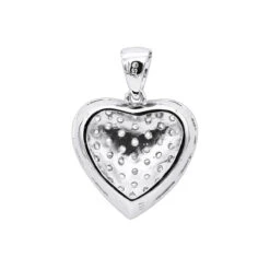 Large 14K White Gold Pave Diamond Heart Pendant 4 Carats 13 Large 14K White Gold Pave Diamond Heart Pendant 4 Carats -H'Hen Sale Store 14k pave large diamond heart pendant 4ct p 22430 backwh