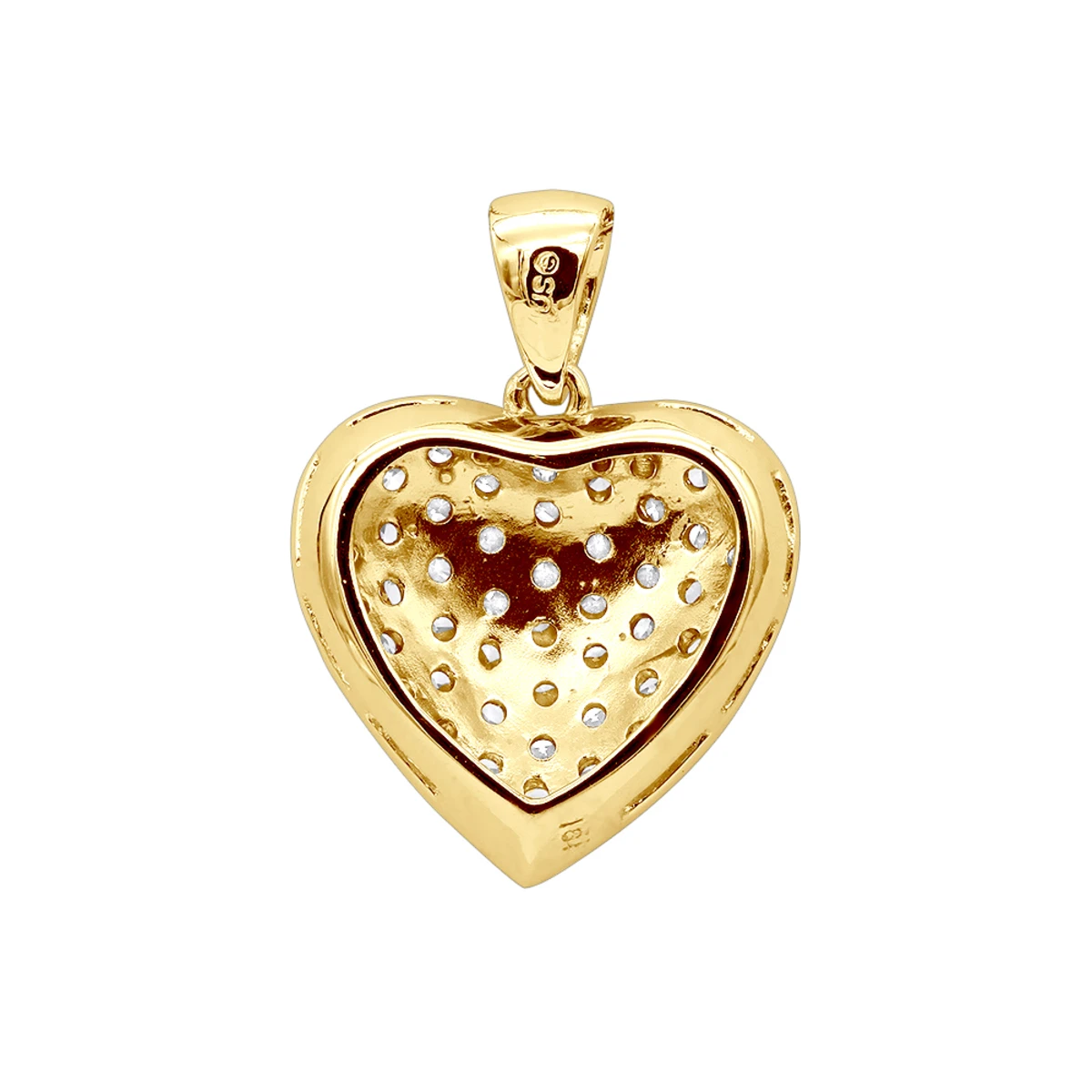 Large 14K White Gold Pave Diamond Heart Pendant 4 Carats 7 Large 14K White Gold Pave Diamond Heart Pendant 4 Carats - Image 5