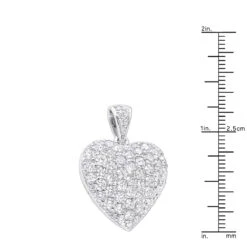 Large 14K White Gold Pave Diamond Heart Pendant 4 Carats 17 Large 14K White Gold Pave Diamond Heart Pendant 4 Carats -H'Hen Sale Store 14k pave large diamond heart pendant 4ct p 22430 rulerwh
