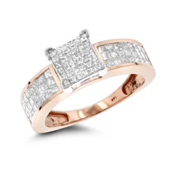 14K Yellow Gold Pre-Set Princess Cut Diamond Engagement Ring 1.1 -H'Hen Sale Store 14k pre set princess cut diamond engagement ring 12 p 224 ro