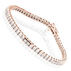 14K White Gold Princess Cut Diamond Tennis Bracelet For Women 4.83ct 11 14K White Gold Princess Cut Diamond Tennis Bracelet For Women 4.83ct -H'Hen Sale Store 14k princess cut diamond tennis bracelet 483ct p 22518 ro