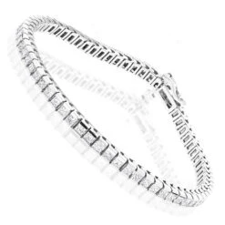 14K White Gold Princess Cut Diamond Tennis Bracelet For Women 4.83ct 9 14K White Gold Princess Cut Diamond Tennis Bracelet For Women 4.83ct -H'Hen Sale Store 14k princess cut diamond tennis bracelet 483ct p 22518 wh