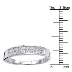 Thin 14K White Gold Princess Cut Diamond Wedding Band 0.75ct 17 Thin 14K White Gold Princess Cut Diamond Wedding Band 0.75ct -H'Hen Sale Store 14k princess cut diamond wedding band 075ct p 38034 rulerwh