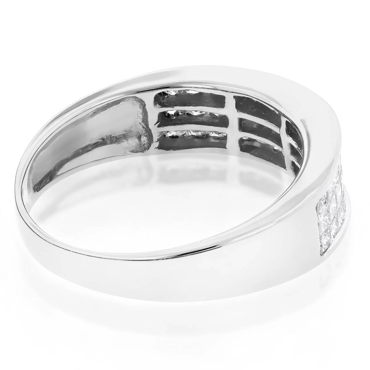 14K Yellow Gold Princess Cut Diamond Wedding Band Invisible Set Ring 1.25ct 6 14K Yellow Gold Princess Cut Diamond Wedding Band Invisible Set Ring 1.25ct - Image 4