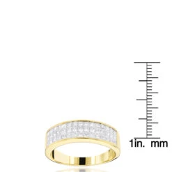 14K Yellow Gold Princess Cut Diamond Wedding Band Invisible Set Ring 1.25ct 15 14K Yellow Gold Princess Cut Diamond Wedding Band Invisible Set Ring 1.25ct -H'Hen Sale Store 14k princess cut diamond wedding band 136ct p 38035 rulerye