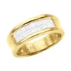 14K Yellow Gold Princess Cut Invisible Diamond Wedding Band 1.16ct -H'Hen Sale Store 14k princess cut invisible diamond wedding band 116ct p 6328 yellow