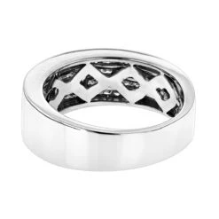 14K White Gold Princess Cut Invisible Diamond Wedding Band 1.84ct -H'Hen Sale Store 14k princess cut invisible diamond wedding band 184 p 22383 backwh