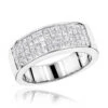 14K White Gold Princess Cut Invisible Diamond Wedding Band 1.84ct