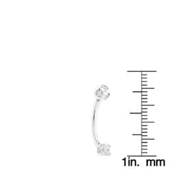 Pure 14K White Gold Belly Ring With Diamonds 0.33ct -H'Hen Sale Store 14k pure gold belly ring with diamonds 033ct p 5864 rulerwh