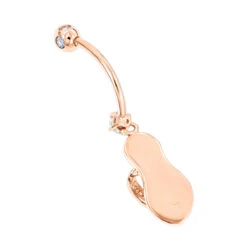 Pure 14K Rose Gold Diamond Flip Flop Belly Ring 0.33ct 10 Pure 14K Rose Gold Diamond Flip Flop Belly Ring 0.33ct -H'Hen Sale Store 14k pure gold diamond flip flop belly ring 033ct p 5874 backro