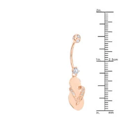 Pure 14K Rose Gold Diamond Flip Flop Belly Ring 0.33ct 11 Pure 14K Rose Gold Diamond Flip Flop Belly Ring 0.33ct -H'Hen Sale Store 14k pure gold diamond flip flop belly ring 033ct p 5874 rulerro
