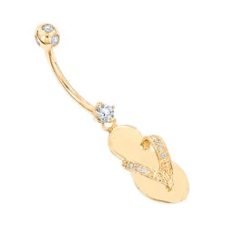 Pure 14K Rose Gold Diamond Flip Flop Belly Ring 0.33ct 9 Pure 14K Rose Gold Diamond Flip Flop Belly Ring 0.33ct -H'Hen Sale Store 14k pure gold diamond flip flop belly ring 033ct p 5874 ye
