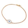 Luxurman 14K Rose Gold Evil Eye Diamond Bracelet 0.1ct