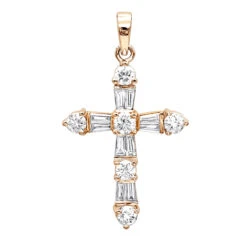14K White Gold Round Diamond Cross Pendant 1.85ct -H'Hen Sale Store 14k round diamond cross pendant 185ct p 35135 ro