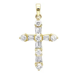 14K White Gold Round Diamond Cross Pendant 1.85ct -H'Hen Sale Store 14k round diamond cross pendant 185ct p 35135 ye