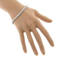 14K White Gold Round Diamond Love Knots Tennis Bracelet 2 Carat -H'Hen Sale Store 14k round diamond knots tennis bracelet 198ct p 22482 bodwh
