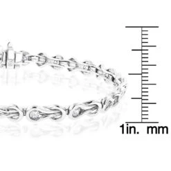 14K White Gold Round Diamond Love Knots Tennis Bracelet 2 Carat -H'Hen Sale Store 14k round diamond knots tennis bracelet 198ct p 22482 rulerwh
