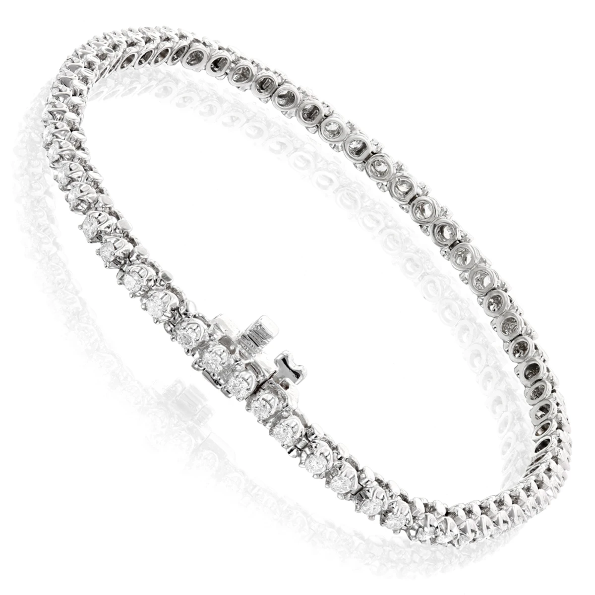 Round Diamond Women's Tennis Bracelet 14K White Gold 1 1/2ct 6 Round Diamond Women's Tennis Bracelet 14K White Gold 1 1/2ct - Image 4