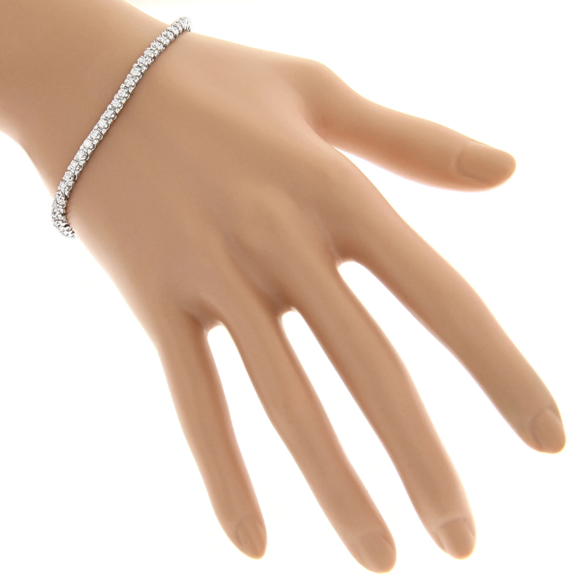 Round Diamond Women's Tennis Bracelet 14K White Gold 1 1/2ct 7 Round Diamond Women's Tennis Bracelet 14K White Gold 1 1/2ct - Image 5