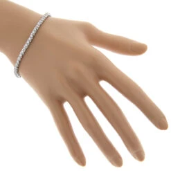 14K White Gold Round Diamond Tennis Bracelet For Women 1 3/4ct G/VS -H'Hen Sale Store 14k round diamond tennis bracelet 171ct p 22479 bodwh