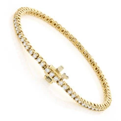 14K Yellow Gold Round Diamond Tennis Bracelet 2.2ct 11 14K Yellow Gold Round Diamond Tennis Bracelet 2.2ct -H'Hen Sale Store 14k round diamond tennis bracelet 220ct p 22424 backye