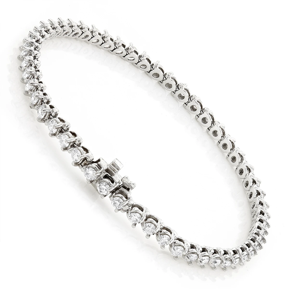 Round G VS Diamond Tennis Bracelet 4.4ct 14K White Gold 6 Round G VS Diamond Tennis Bracelet 4.4ct 14K White Gold - Image 4