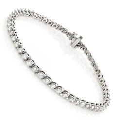Round G VS Diamond Tennis Bracelet 4.4ct 14K White Gold