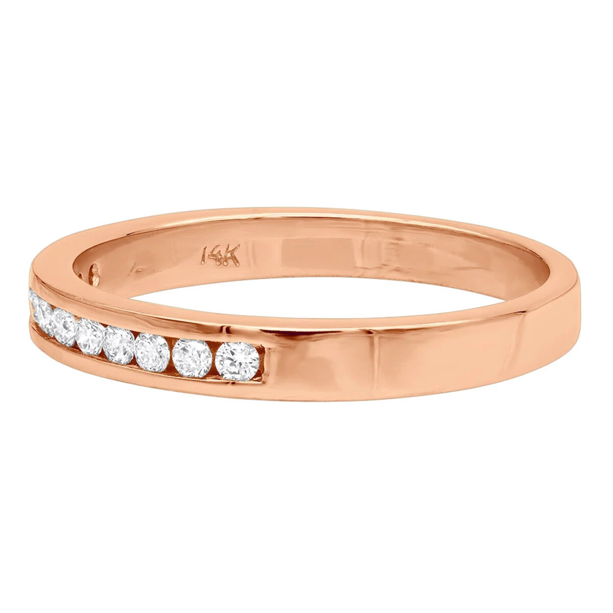 Thin 14K White Gold Round Diamond Wedding Band For Women 0.25ct 8 Thin 14K White Gold Round Diamond Wedding Band For Women 0.25ct - Image 6