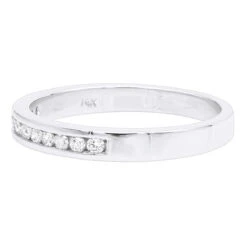 Thin 14K White Gold Round Diamond Wedding Band For Women 0.25ct 13 Thin 14K White Gold Round Diamond Wedding Band For Women 0.25ct -H'Hen Sale Store 14k round diamond wedding band 025ct p 22495 backwh