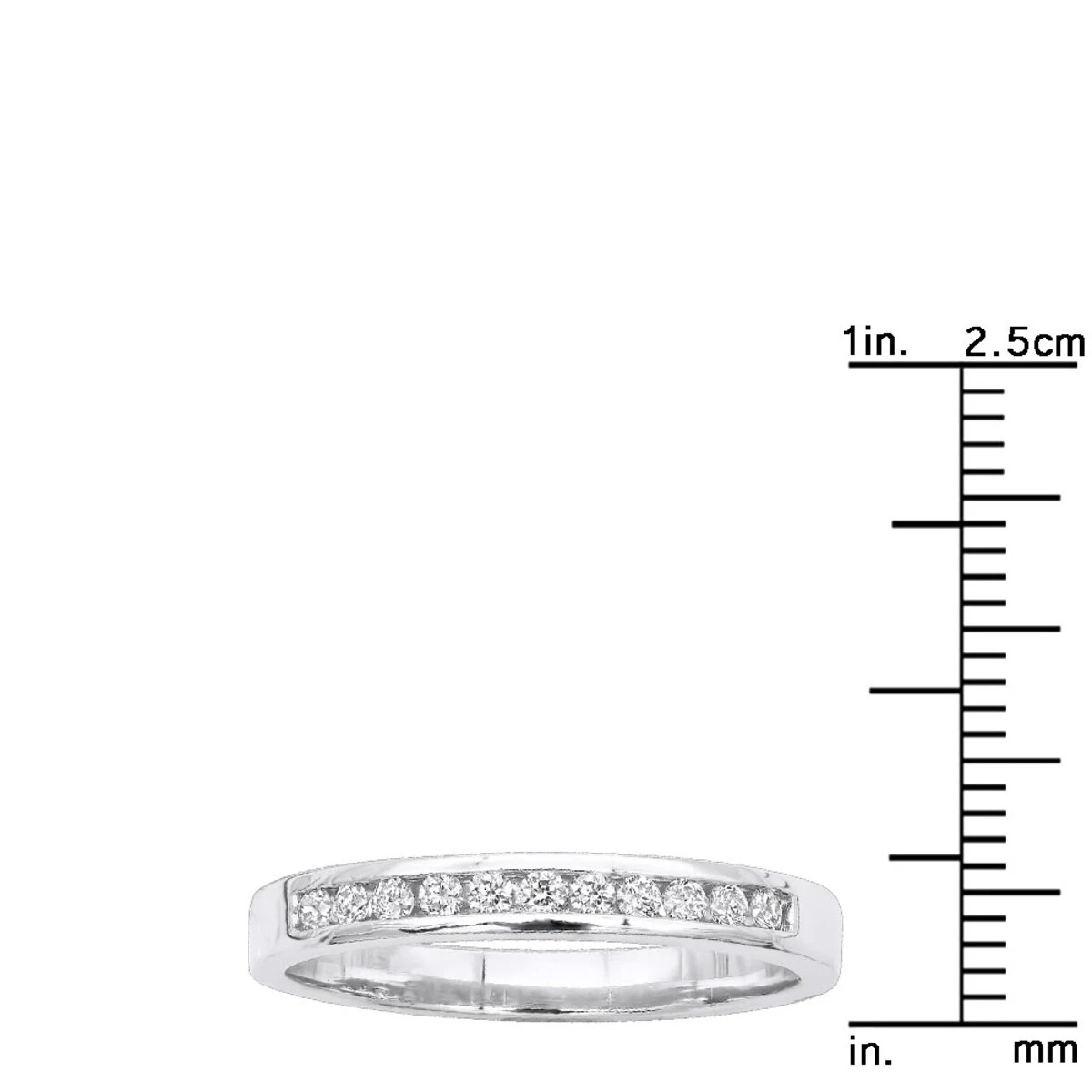 Thin 14K White Gold Round Diamond Wedding Band For Women 0.25ct 10 Thin 14K White Gold Round Diamond Wedding Band For Women 0.25ct - Image 8
