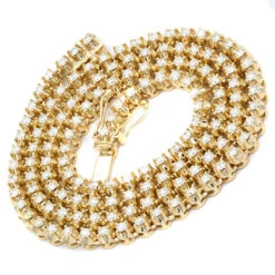 14K Yellow Gold Round Prong Set Diamond Tennis Chain Necklace For Men 13ct -H'Hen Sale Store 14k round prong set mens diamond chain necklace 13ct p 5762 box yellow