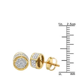 Solid 14K Yellow Gold 2 Carat Look Diamond Stud Earrings 0.5ct Clusters Luxurman -H'Hen Sale Store 14k solid gold 2 carat look diamond stud earrings 075ct clusters luxurman rulerye