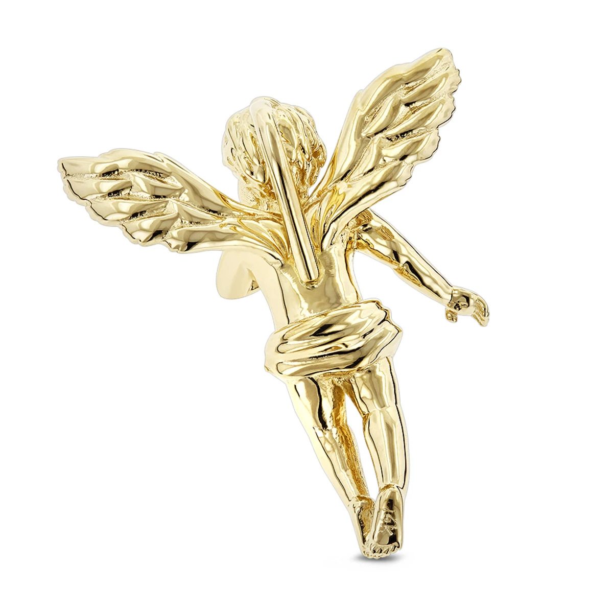14K Yellow Gold Diamond Angel Pendant 0.63ct Small Baby Angel Charm 6 14K Yellow Gold Diamond Angel Pendant 0.63ct Small Baby Angel Charm - Image 4