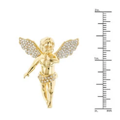 14K Yellow Gold Diamond Angel Pendant 0.63ct Small Baby Angel Charm 13 14K Yellow Gold Diamond Angel Pendant 0.63ct Small Baby Angel Charm -H'Hen Sale Store 14k solid gold diamond angel pendant 063ct rulerye