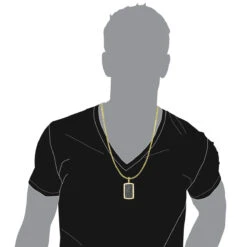 14K Yellow Gold Dog Tag Pendant With Black Diamonds 3.25 -H'Hen Sale Store 14k solid gold dog tag pendant with black diamonds 325 p 22400 bodye