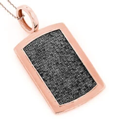 14K Yellow Gold Dog Tag Pendant With Black Diamonds 3.25 -H'Hen Sale Store 14k solid gold dog tag pendant with black diamonds 325 p 22400 ro